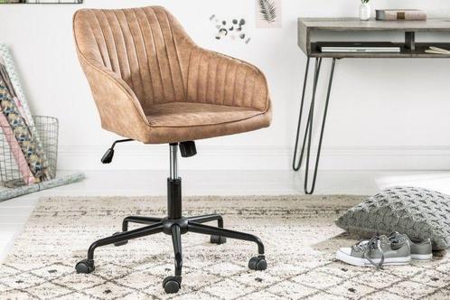 In hoogte verstelbare bureaustoel TURIN vintage taupe met, Huis en Inrichting, Bureaus, Ophalen of Verzenden