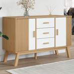 vidaXL Dressoir OLDEN 114x43x73,5 cm massief grenenhout wit, Huis en Inrichting, Kasten | Dressoirs, 100 tot 150 cm, Verzenden