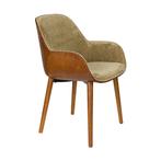 *WOONWINKEL* Houten Kuipstoel Groen, Huis en Inrichting, Stoelen, Verzenden, Nieuw, Bruin, Stof