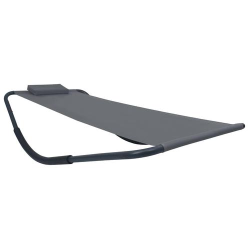 vidaXL Tuinbed 200x90 cm staal grijs, Tuin en Terras, Ligbedden, Nieuw, Verzenden