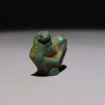 Oud-Egyptisch Faience Bes Amulet. Late Periode, 664 - 332