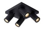 Lucide TAYLOR - Plafondspot LED Dim to warm GU10 4x5W, Tuin en Terras, Buitenverlichting, Verzenden, Nieuw, Aluminium, Led
