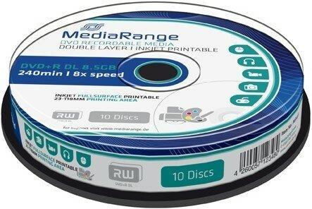 MediaRange DVD+R DL 8.5 GB Inkjet Printable 10 stuks, Computers en Software, Beschrijfbare discs, Nieuw, Verzenden