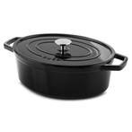 Ducq Gietijzeren Braadpan Ovaal Zwart - 31 cm, Huis en Inrichting, Verzenden, Nieuw