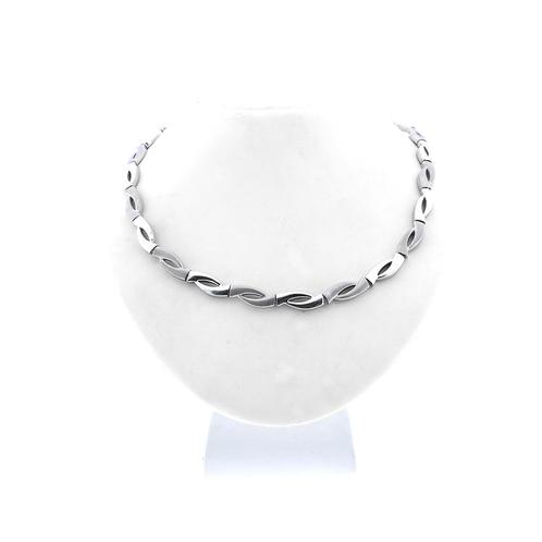 Zilveren schakel ketting | 43 cm (zilveren heren ketting), Sieraden, Tassen en Uiterlijk, Kettingen, Overige kleuren, Gebruikt