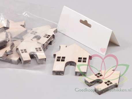 Houten huisjes oth 11 stuks. naturel, diverse maten., Hobby en Vrije tijd, Knutselen, Nieuw, Ophalen of Verzenden