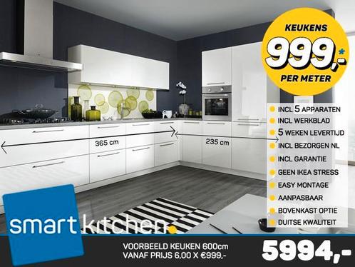 Voordeliger dan een showroomkeuken! Nu slechts 999 per meter, Huis en Inrichting, Keuken | Keukenelementen, Nieuw, Verzenden