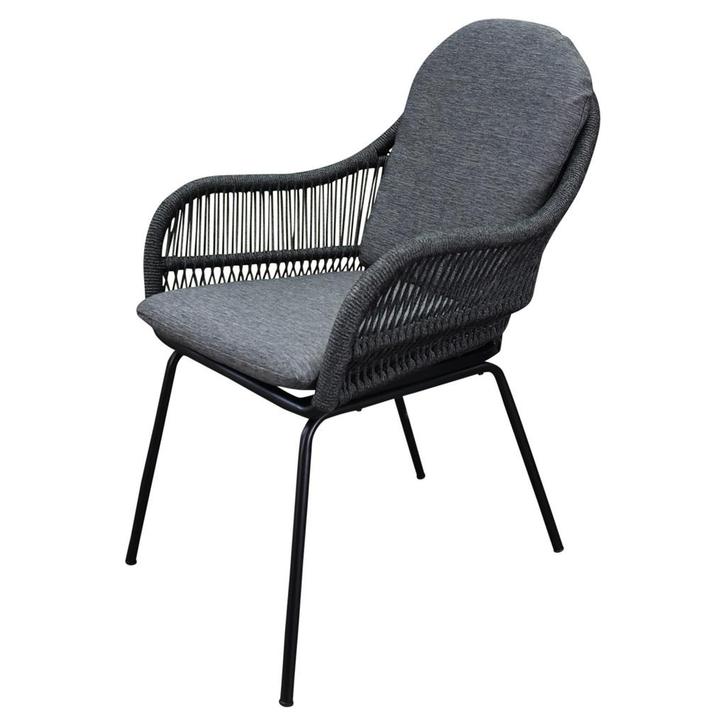 Florence dining tuinstoel zwart rope, Tuin en Terras, Tuinsets en Loungesets, Nieuw, Ophalen of Verzenden