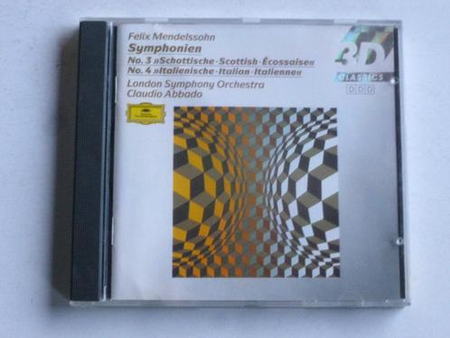 Mendelssohn - Symphonien 3 & 4 / Claudio Abbado, Cd's en Dvd's, Cd's | Klassiek, Verzenden