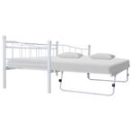 vidaXL Bedframe staal wit 180x200/90x200 cm, Huis en Inrichting, Eenpersoons, Verzenden, Wit, Nieuw