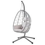 Polyrotan hangstoel Aria - Lichtgrijs - Incl. onderstel, Tuin en Terras, Verzenden, Nieuw