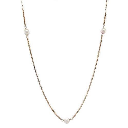 Gouden venetiaan collier met parel 14 krt, Sieraden, Tassen en Uiterlijk, Kettingen, Nieuw, Ophalen of Verzenden