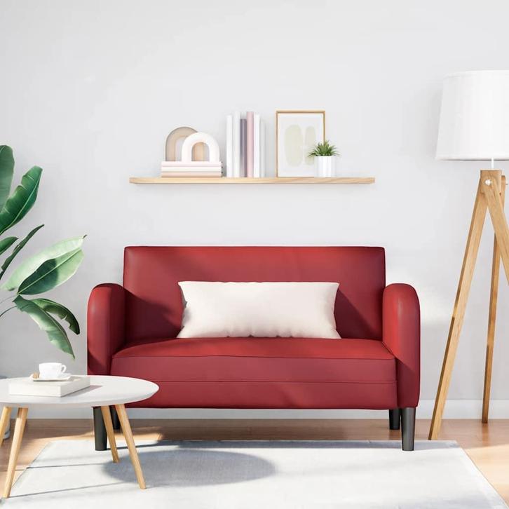vidaXL Loveseat bank 110 cm kunstleer wijnrood, Huis en Inrichting, Banken | Bankstellen, Nieuw, Leer, Verzenden