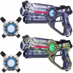 Light Battle lasergun set - 2 laserguns groen/grijs +, Nieuw, Ophalen of Verzenden
