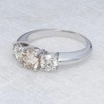Ring - 14 karaat Witgoud - 1.84ct. tw. Bruin Diamant, Sieraden, Tassen en Uiterlijk, Ringen, Nieuw