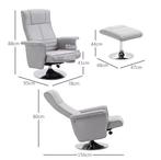 Elektrische Massagestoel Grijs – Met Voetensteun 8 punten, Huis en Inrichting, Stoelen, Verzenden, Nieuw, Grijs, Stof