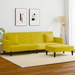 vidaXL 2-delige Loungeset met kussens fluweel geel, Verzenden, Nieuw, Vierpersoons of meer, Stof