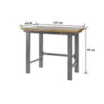 Werkbank grijs 120 cm met hardhouten blad - open model, Ophalen of Verzenden, Nieuw