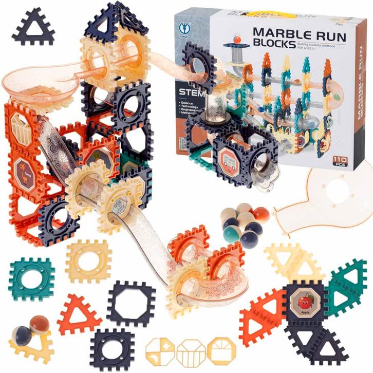 110-delige Knikkerbaan Marble Run Bouwset – 3D Bouwen –, Kinderen en Baby's, Speelgoed | Educatief en Creatief, Ophalen of Verzenden