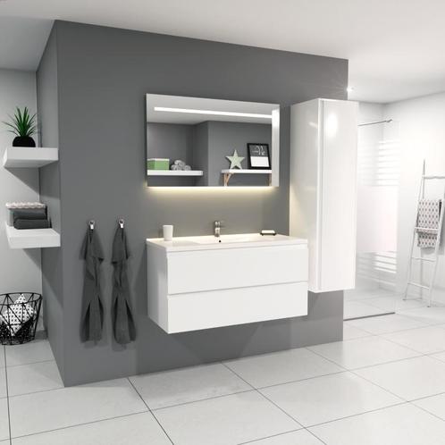 Badmeubel Sisilia Glans Wit 100CM (Badkamermeubels), Huis en Inrichting, Badkamer | Badkamermeubels, Nieuw, Ophalen of Verzenden