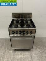 RVS Mareno 4 pits fornuis met oven 60 cm Gas + 230V Horeca, Ophalen of Verzenden, Gebruikt
