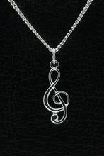 Zilveren Muzieksleutel ketting hanger - groot, Sieraden, Tassen en Uiterlijk, Verzenden, Nieuw