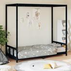 vidaXL Kinderbedframe 90x200 cm massief grenenhout zwart, Kinderen en Baby's, Kinderkamer | Bedden, Verzenden, Nieuw