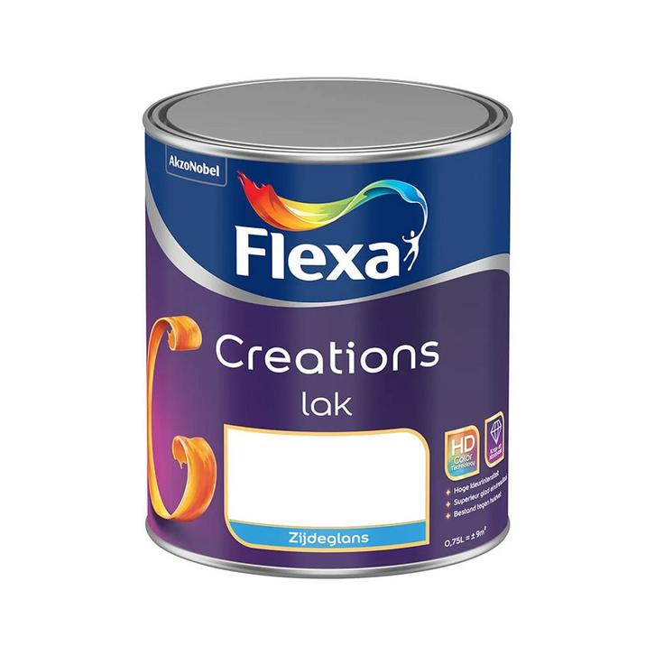 Flexa Creations Lak - Zijdeglans RAL 9001 | Crèmewit 10L, Doe-het-zelf en Verbouw, Verf, Beits en Lak, Lak, Wit, Nieuw, 5 tot 10 liter