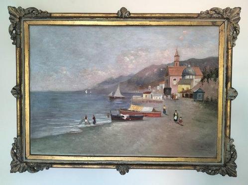 Giacomo Moretti (1939) - Veduta di Torre del Greco Napoli, Antiek en Kunst, Kunst | Schilderijen | Klassiek