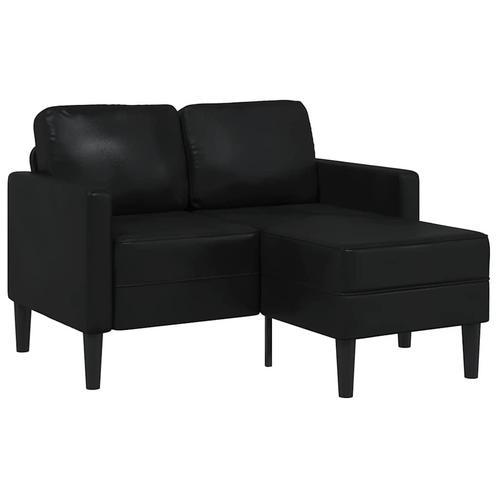 vidaXL 2-zitsbank met ligstoel L-vormig 125 cm kunstleer, Huis en Inrichting, Banken | Bankstellen, Nieuw, Leer, Tweepersoons