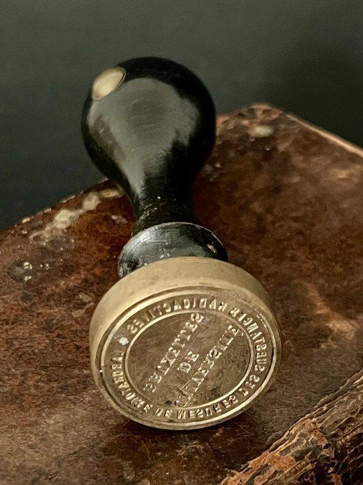 Instituut Messing, Hout Institutioneel cachet Universiteit, Antiek en Kunst, Antiek | Overige Antiek