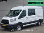 Ford Transit 130pk Dubbel Cabine L3H2 Trekhaak Navi Airco Pa, Auto's, Gebruikt, Euro 6, Wit, Leder