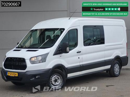 Ford Transit 130pk Dubbel Cabine L3H2 Trekhaak Navi Airco Pa, Auto's, Bestelauto's, Lease, Handgeschakeld, Financial lease, Wit