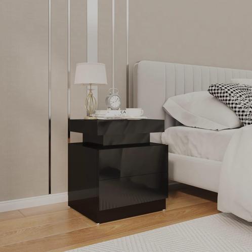 vidaXL Nachtkastje 45x35x52 cm bewerkt hout hoogglans zwart, Huis en Inrichting, Slaapkamer | Nachtkastjes, Nieuw, Minder dan 45 cm