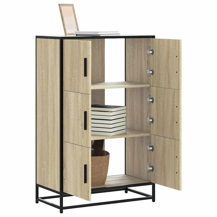 vidaXL buffetkast 68x35x106,5 cm bewerkt hout en metaal, Huis en Inrichting, Kasten | Buffetkasten, Nieuw, Overige houtsoorten