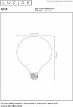 Lucide G125 Filament lamp - Ø 12,5 cm - LED 3 StepDim - E27, Huis en Inrichting, Ophalen of Verzenden, Zo goed als nieuw
