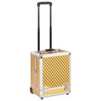 vidaXL Make-up trolley 35x29x45 cm aluminium goudkleurig, Verzenden, Nieuw