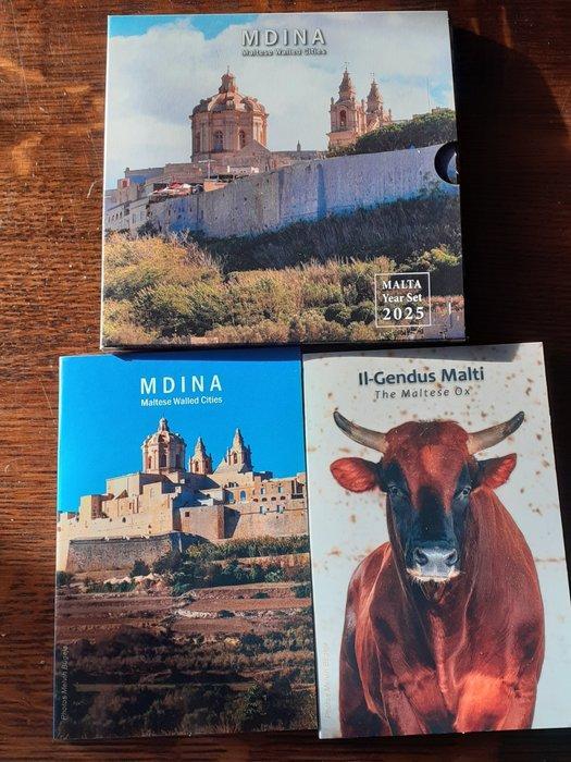 Malta. Year Set (BU) / 2 Euro 2025 (3 items) (Zonder, Postzegels en Munten, Munten | Europa | Euromunten