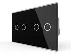 Livolo | Zwart | 2+2 | Touch Dimmer Schakelaar, Ophalen of Verzenden, Nieuw, Schakelaar