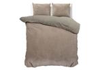 Sleeptime Velvet Uni Dekbedovertrek Taupe - 140 x 220 + 1 x, Nieuw