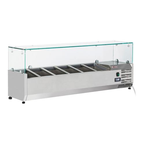 Diverso By Diamond | Opzetkoelvitrine 6x GN 1/4 | 1400x335x4, Witgoed en Apparatuur, Koelkasten en IJskasten, Ophalen of Verzenden