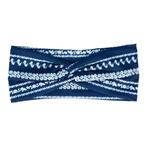 Haarband bloemen – Twist 9cm Ibiza print – Blauw  wit, Nieuw