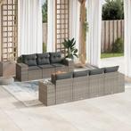 vidaXL 8-delige Loungeset met kussens poly rattan grijs, Verzenden, Nieuw, Rotan, Loungeset