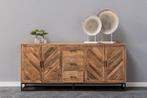 Dressoir Mangohout Sabia 200 cm, Huis en Inrichting, Kasten | Dressoirs, Verzenden, Nieuw, 200 cm of meer, Industriële meubels