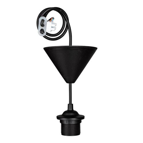 Bailey Snoerpendel Zwart 80cm met lamphouder E27 en conis..., Huis en Inrichting, Lampen | Overige, Nieuw, Ophalen of Verzenden