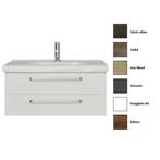 Badkamermeubelset Sanicare Q9 2 Laden 100cm Grey-Wood, Ophalen of Verzenden, Nieuw, Chroom, Bad