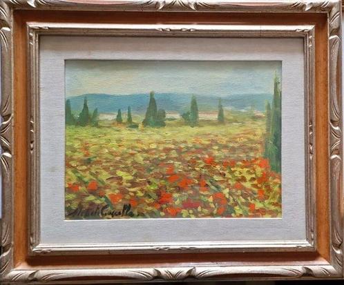 Michele Cascella (1892-1989) - Campo di papaveri, Antiek en Kunst, Kunst | Schilderijen | Modern