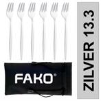 Fako Bijoux® - Gebaksvork / Dessertvork Smal - 13cm - Zilver, Nieuw, Verzenden