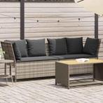 vidaXL Tuinbank met kussens poly rattan lichtgrijs, Tuin en Terras, Verzenden, Nieuw, Rotan