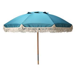 Parasol | Gardalux | Ø 180 x 118 cm (Blauw, Rond, Hout), Tuin en Terras, Parasols, Nieuw, Verzenden
